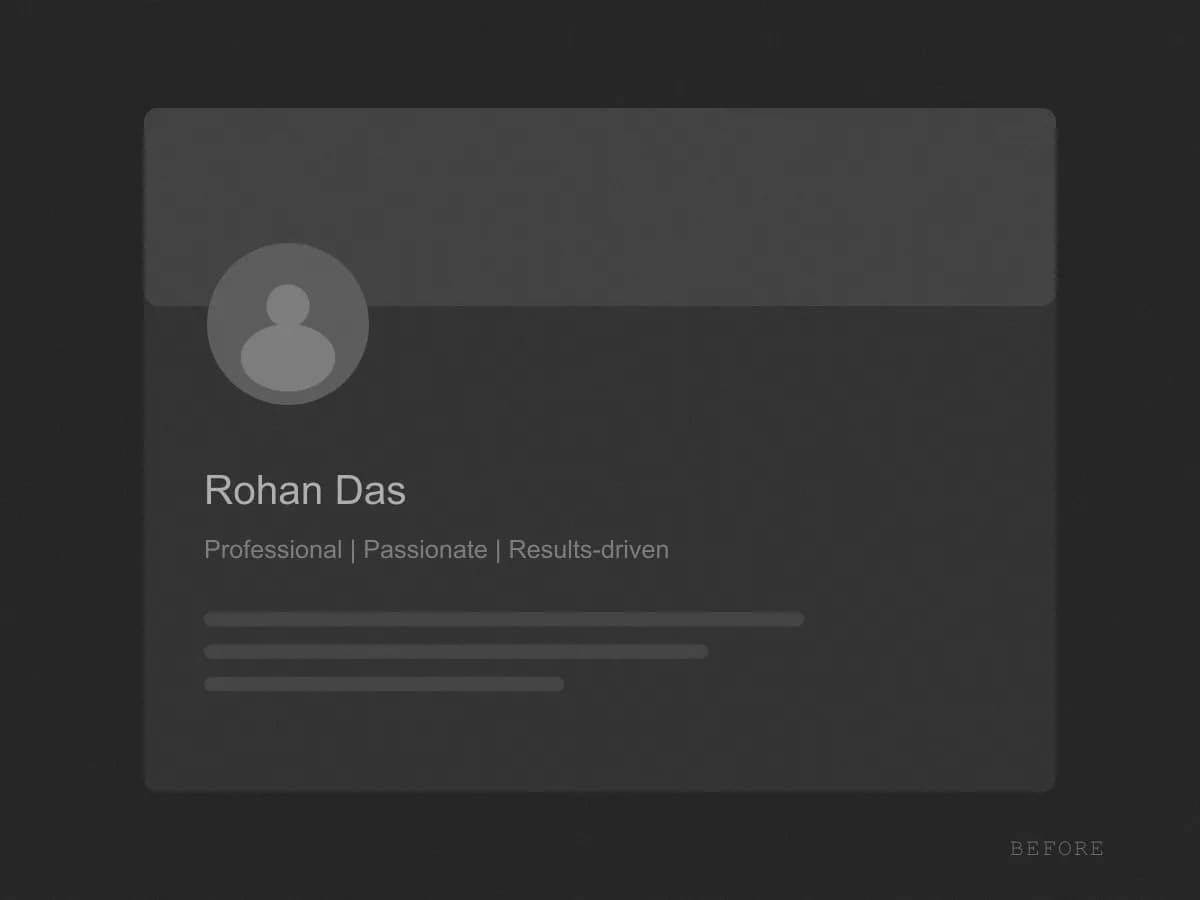 Rohan Das's profile before the project